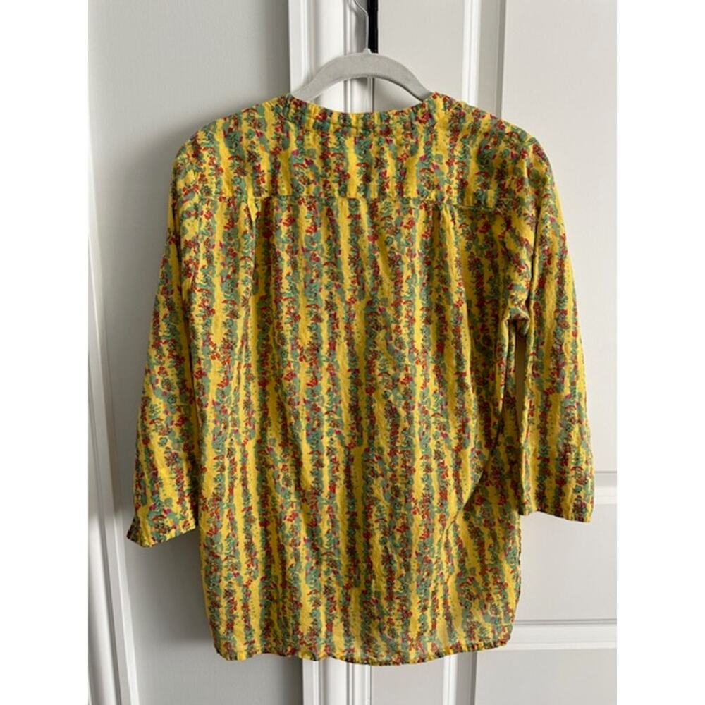 Roller Rabbit Rhody Stripe Arles Tunic  Size: Small Color: Yellow Floral Print - Picture 4 of 8